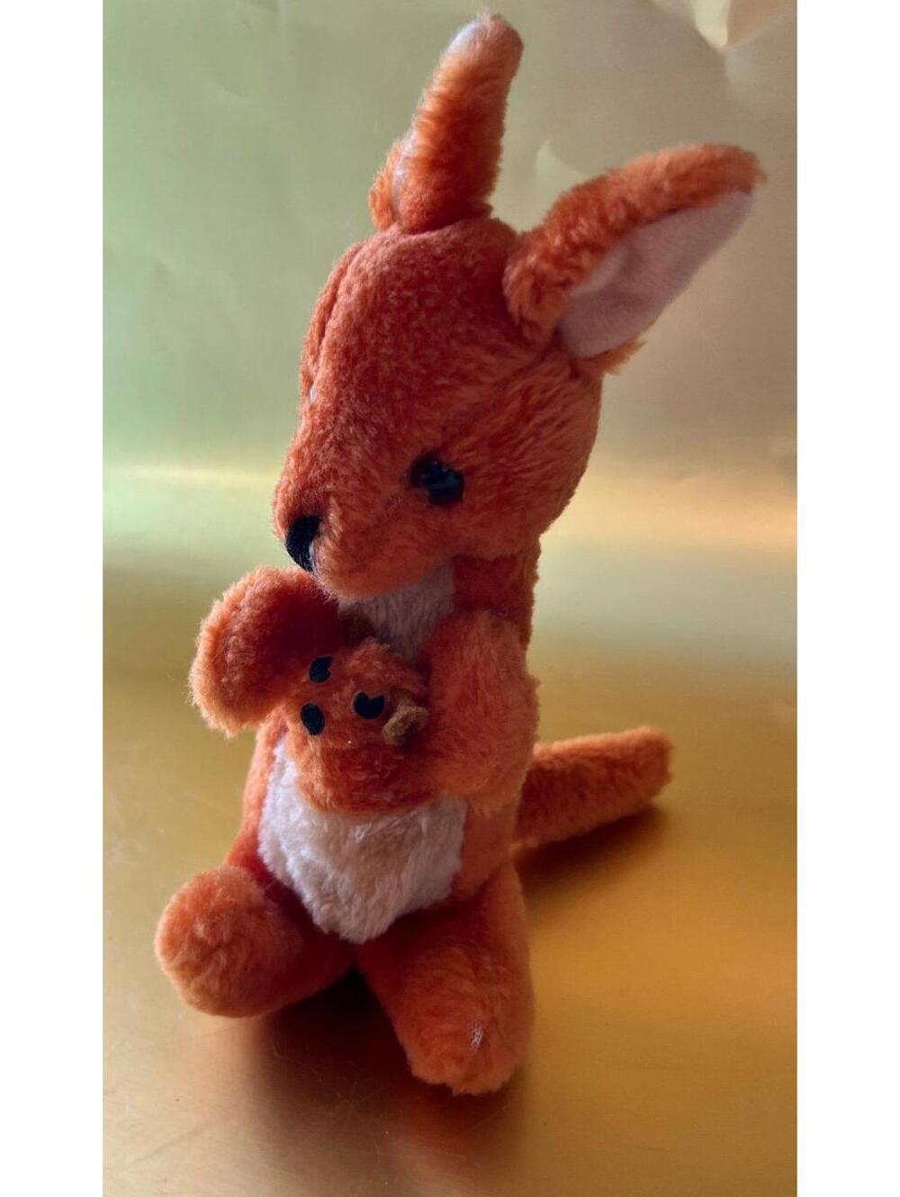 Vintage KAMAR Red Orange Kangaroo Plush